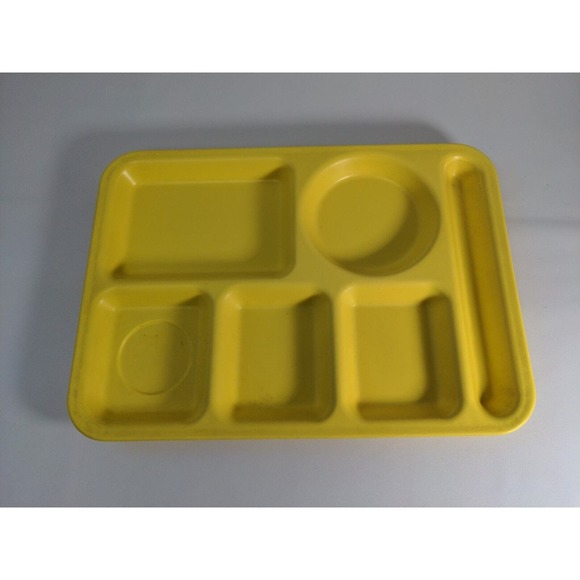 4 Vintage Arrowhead Stack Lunch cafeteria Trays USA MADE Cleveland OH Yellow - Picture 2 of 10